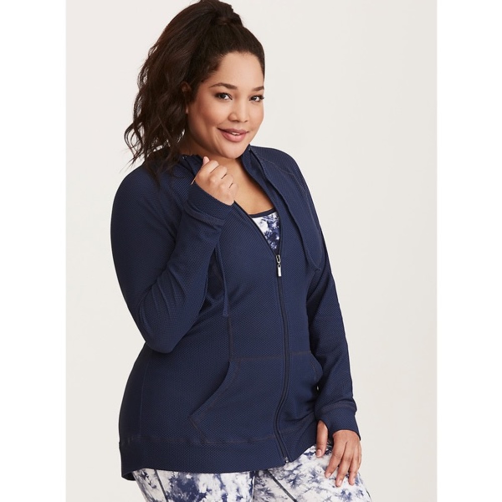Torrid Active Blue Hoodie Textured (Torrid Size 3)